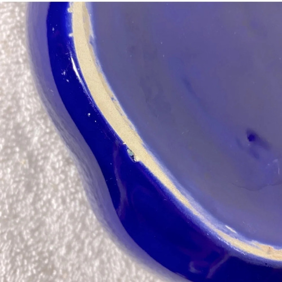 Vintage MCM Blue  Ceramic Ashtray Trinket Dish - Picture 11 of 13